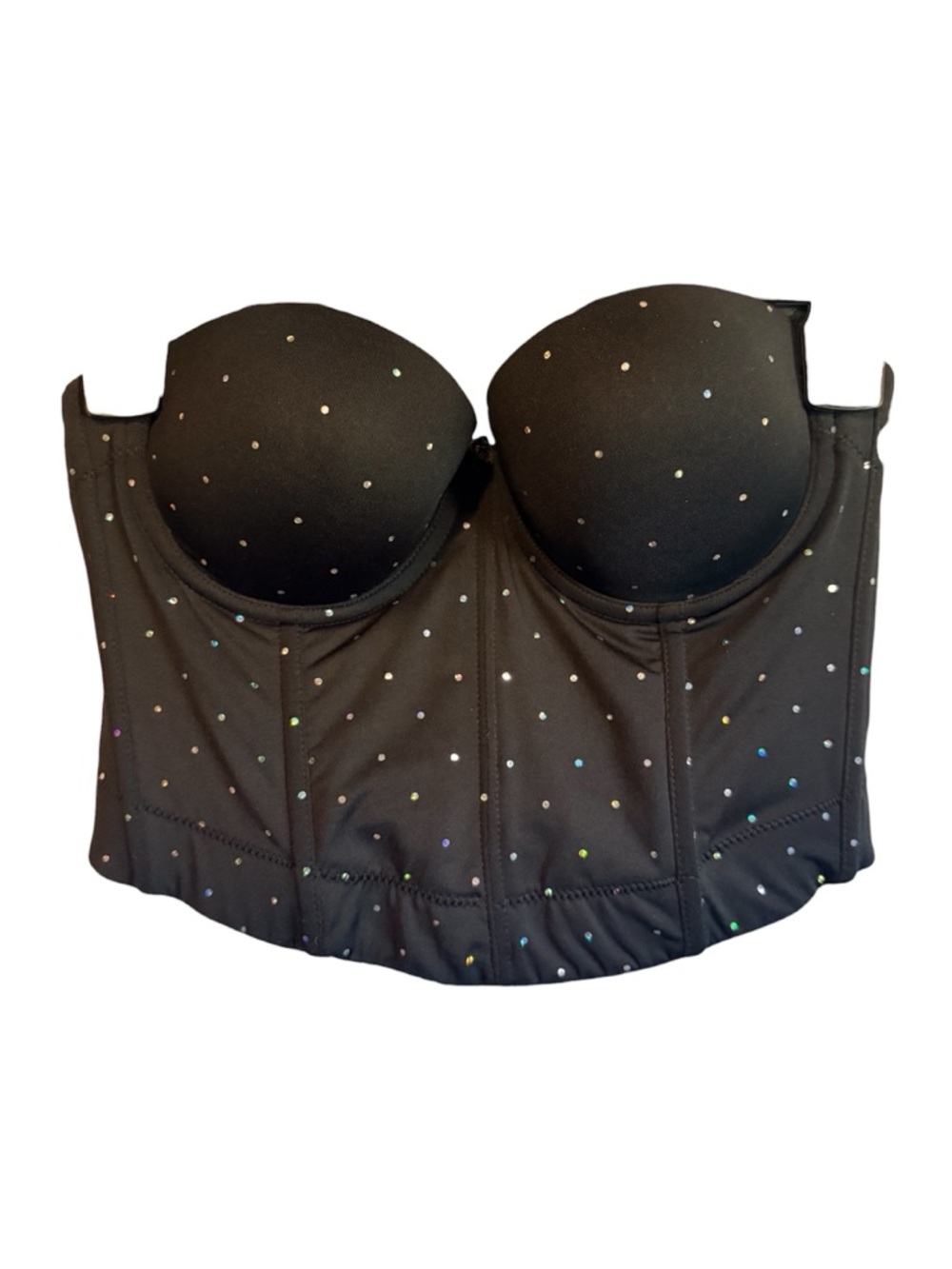 Black Rhinestone Bustier Corset Top